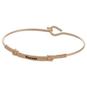 Engraved Message Metal Wire Wrapped Hook Bracelet